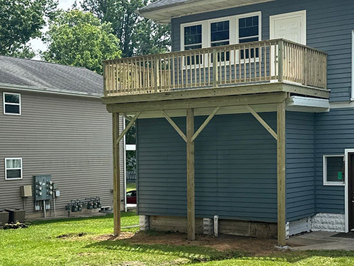 a house with a new deck installation in northwest indiana