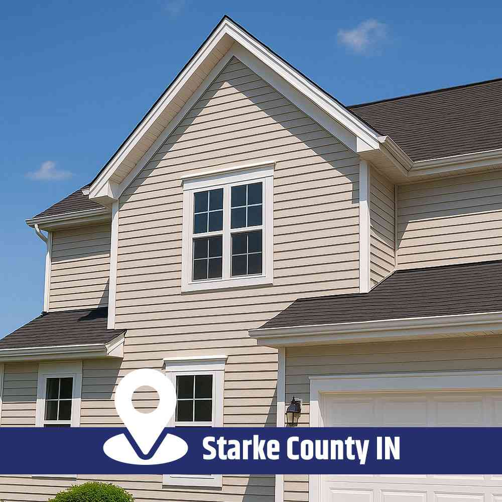 Siding Contractors Starke County IN installing durable siding on a residential home in Northwest Indiana.
