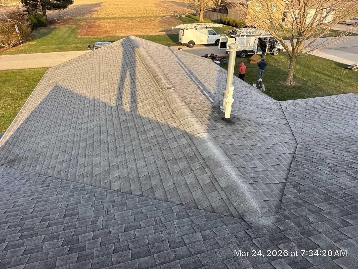 Front exterior view of Wanatah reroof project